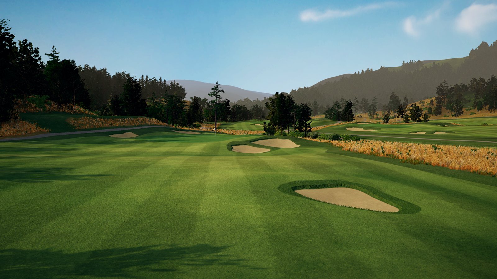 Fairway bunkers framing the approach